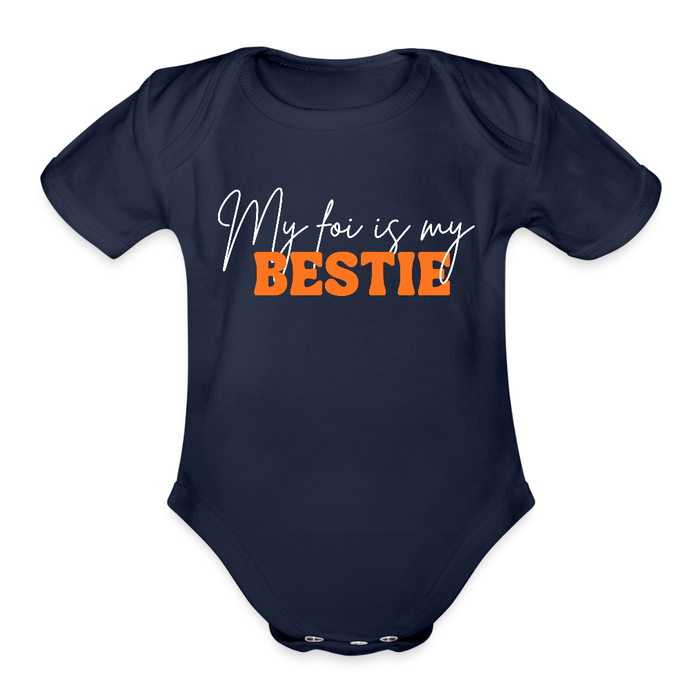 My Foi is my Bestie – Long Sleeve Baby Onesie - dark navy