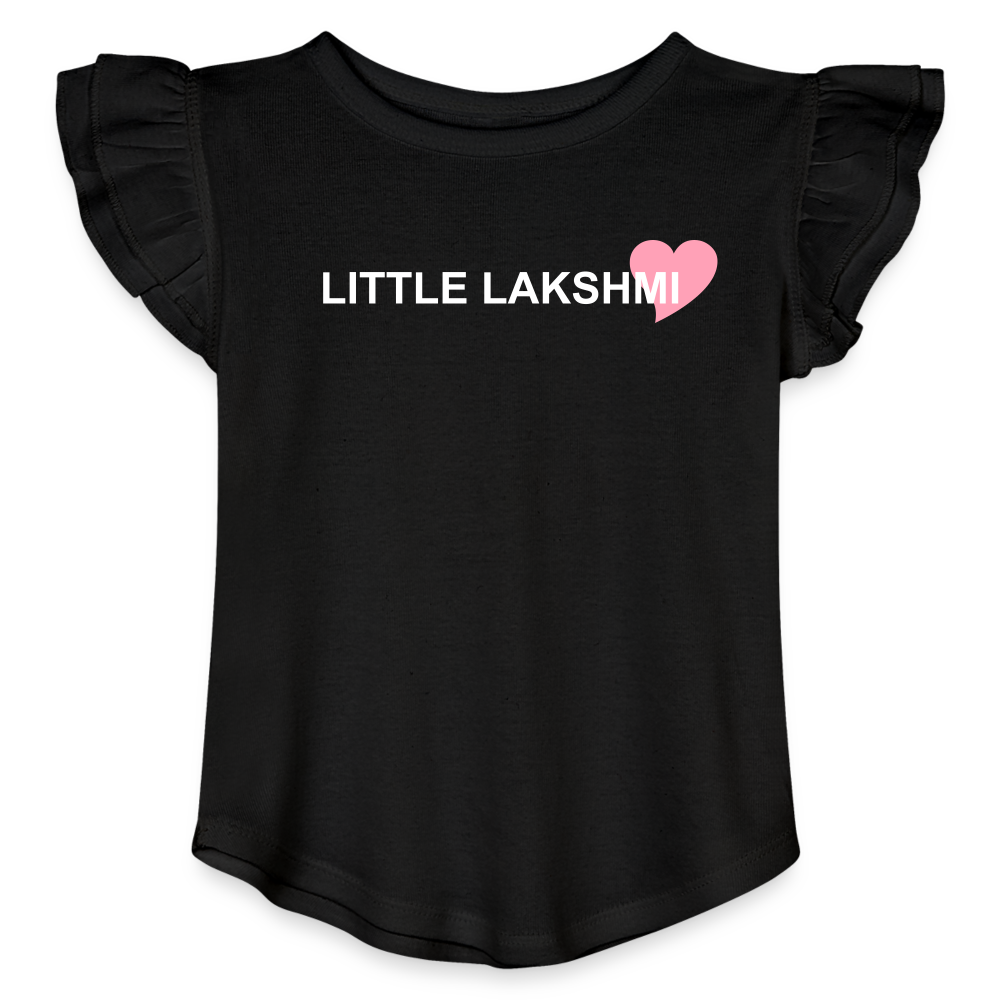 Little Lakshmi - Toddler Girls Flutter T-shirt - black