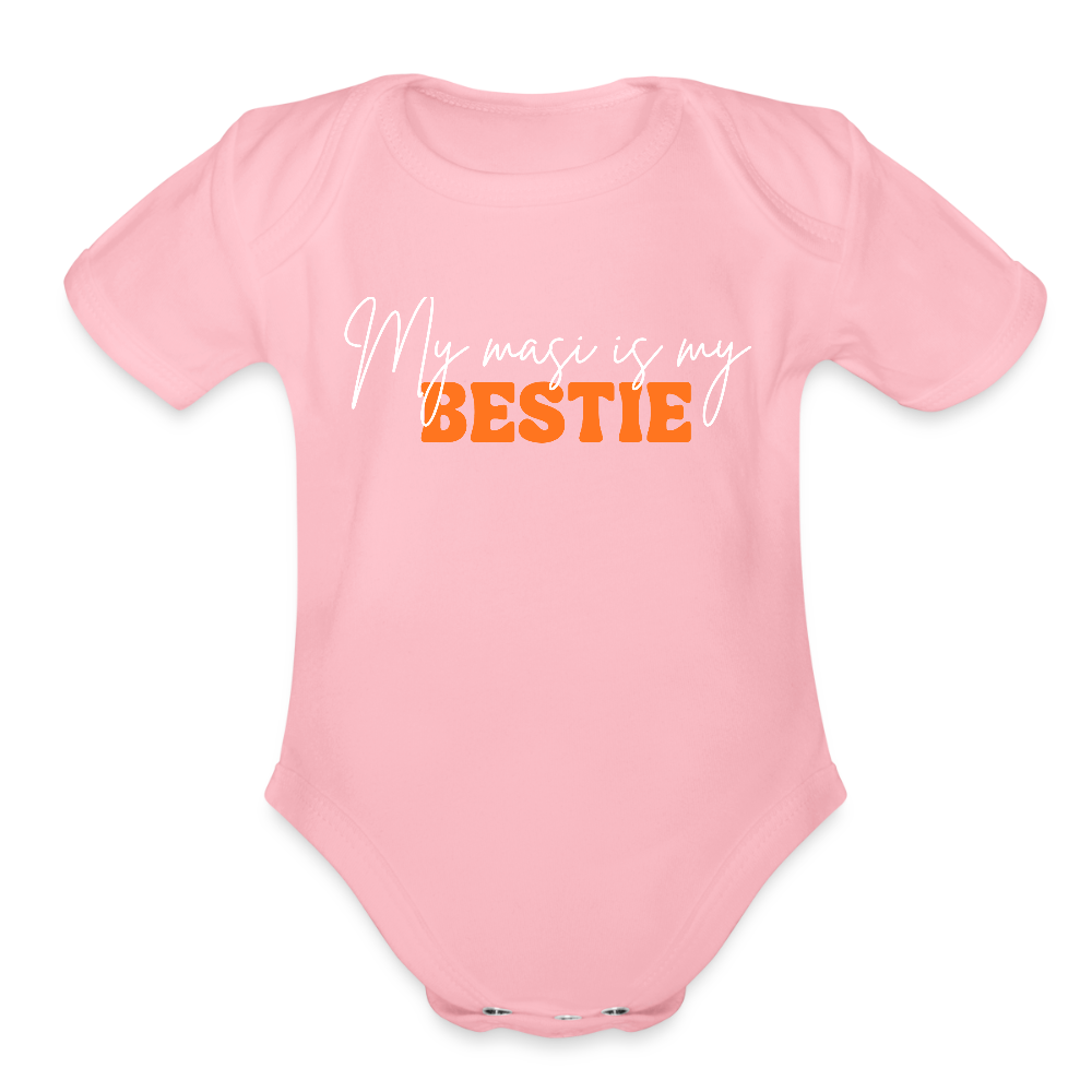 My Masi is my Bestie – Long Sleeve Baby Onesie - light pink