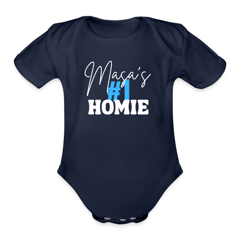 My Masi is my Bestie – Short Sleeve Baby Onesie - dark navy