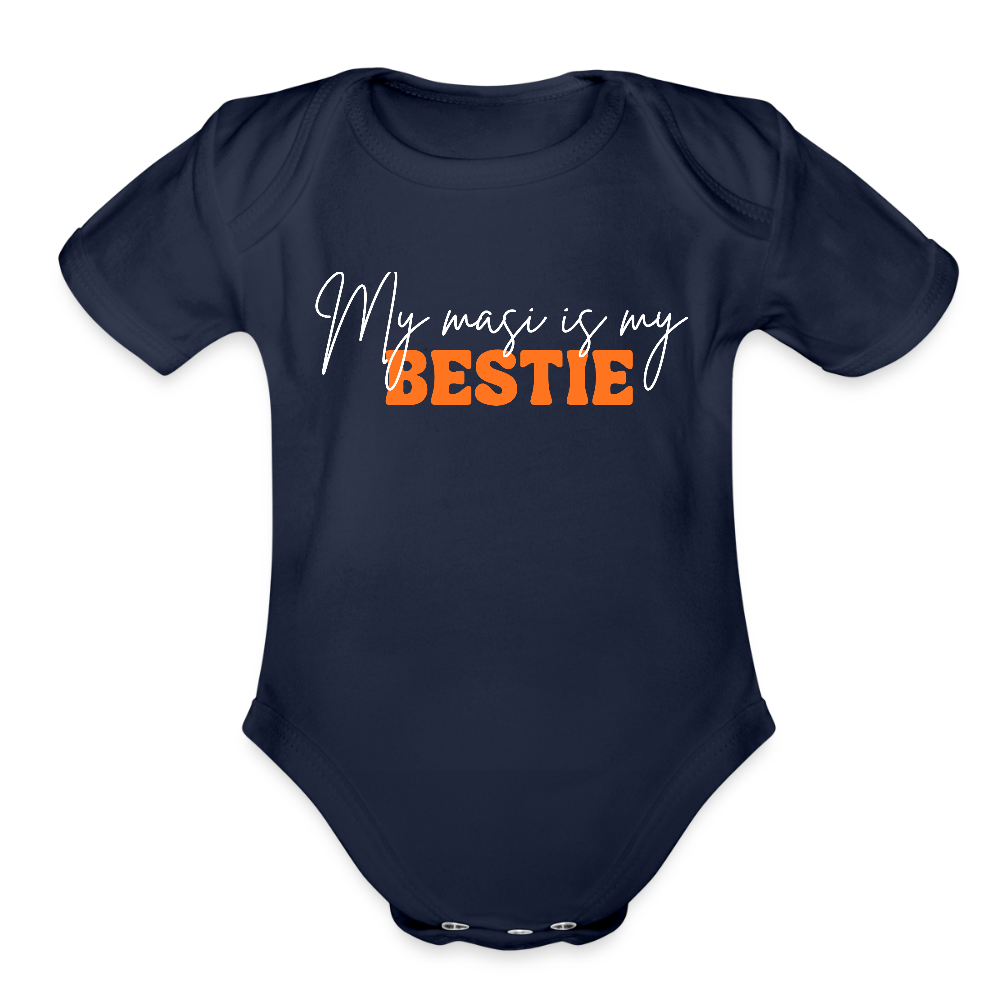 My Masi is my Bestie – Long Sleeve Baby Onesie - dark navy