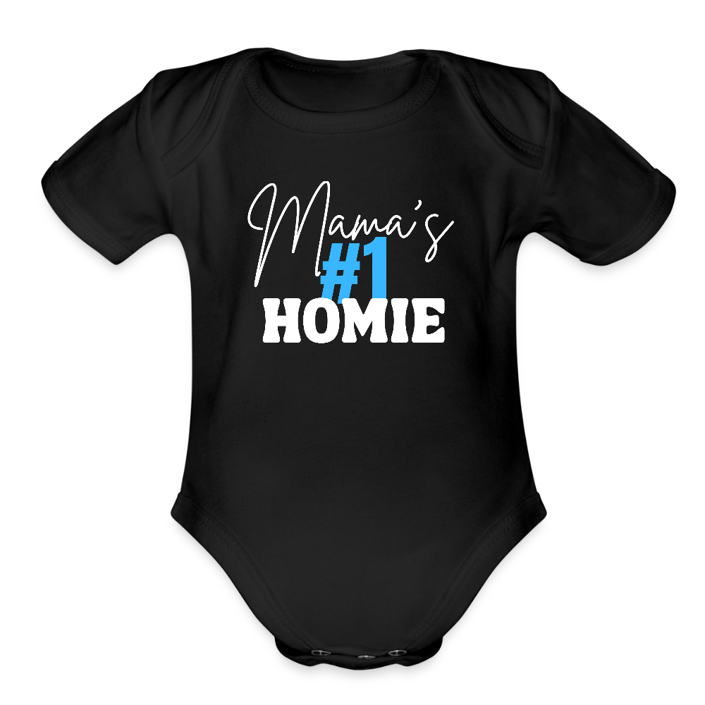 Organic Short Sleeve Baby Bodysuit - black