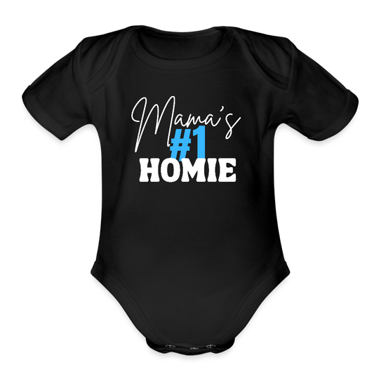 Organic Short Sleeve Baby Bodysuit - black