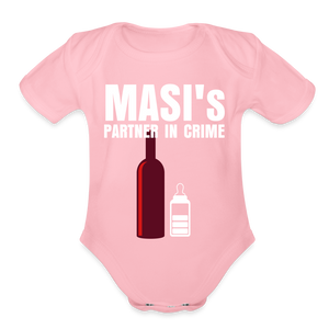 Masi's Partner in Crime - Unisex Baby Onesie - light pink