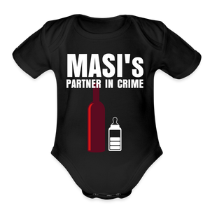 Masi's Partner in Crime - Unisex Baby Onesie - black