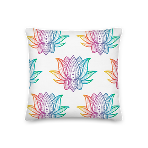 Colorful Gradient Lotus Premium Pillow