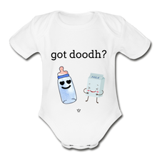 Load image into Gallery viewer, Got doodh? - Organic Short Sleeve Baby Bodysuit - white
