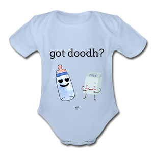 Got doodh? - Organic Short Sleeve Baby Bodysuit - sky