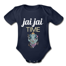 Load image into Gallery viewer, Jai Jai Time - Organic Short Sleeve Baby Bodysuit - dark navy
