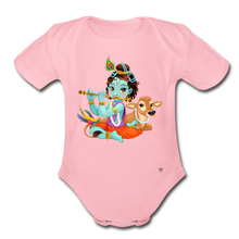 Load image into Gallery viewer, Krishna - Organic Short Sleeve Baby Bodysuit - light pink
