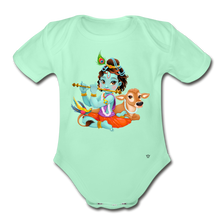 Load image into Gallery viewer, Krishna - Organic Short Sleeve Baby Bodysuit - light mint
