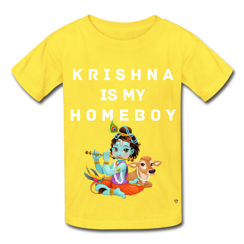 Krishna is my Homeboy - Youth Tee - yellow