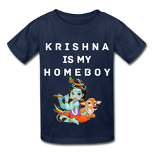 Load image into Gallery viewer, Krishna is my Homeboy - Youth Tee - navy
