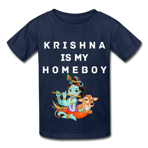 Krishna is my Homeboy - Youth Tee - navy