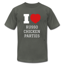 Load image into Gallery viewer, I Love Russo Chicken Parties - Unisex Adult Tee - asphalt
