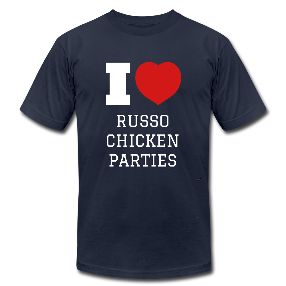 I Love Russo Chicken Parties - Unisex Adult Tee - navy