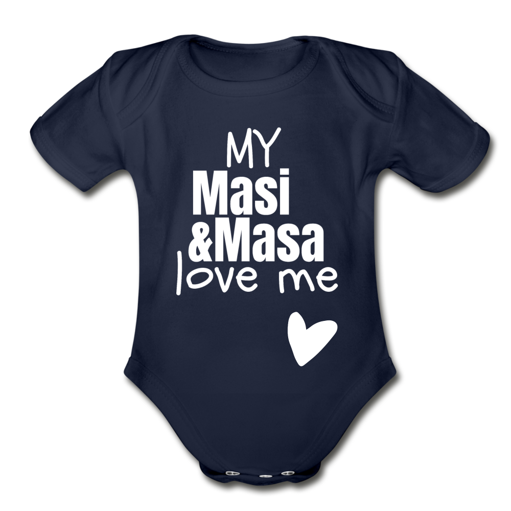 My Masi & Masa Love Me - Baby Onesie - dark navy