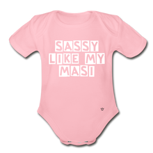 Load image into Gallery viewer, Sassy Like My Masi - Organic Short Sleeve Baby Bodysuit - light pink

