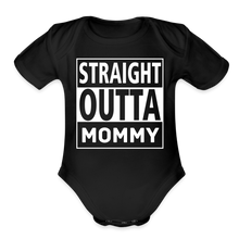 Load image into Gallery viewer, Straight Outta Mommy - Organic Short Sleeve Baby Bodysuit - black
