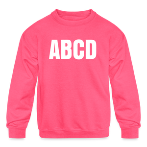 ABCD - Kids' Crewneck Sweatshirt - neon pink
