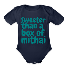 Load image into Gallery viewer, Sweeter Than A Box of Mithai - Baby Onesie - dark navy

