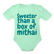 Load image into Gallery viewer, Sweeter Than A Box of Mithai - Baby Onesie - light mint
