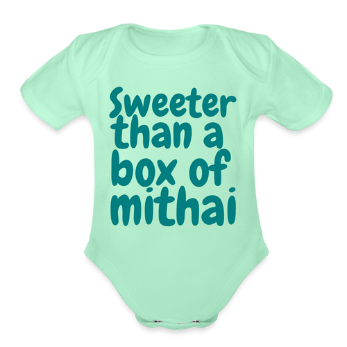Sweeter Than A Box of Mithai - Baby Onesie - light mint