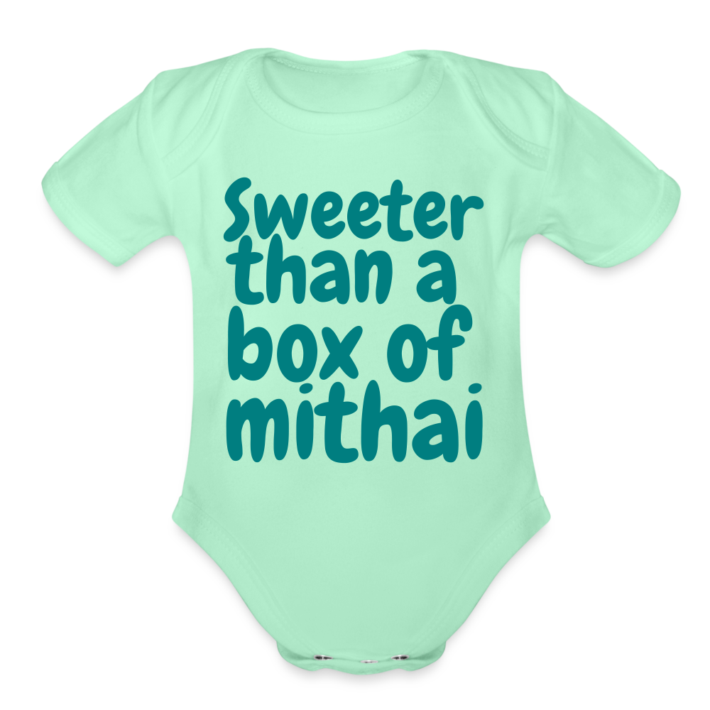 Sweeter Than A Box of Mithai - Baby Onesie - light mint