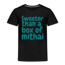 Load image into Gallery viewer, Sweeter Than A Box of Mithai - Toddler Tee - black

