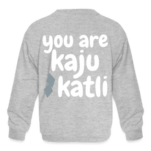 Load image into Gallery viewer, You are Kaju Katli - Kids&#39; Crewneck Sweatshirt - heather gray
