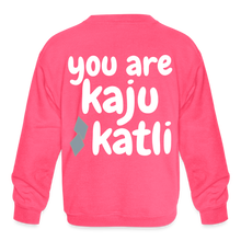 Load image into Gallery viewer, You are Kaju Katli - Kids&#39; Crewneck Sweatshirt - neon pink
