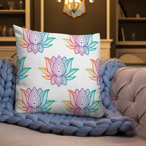 Colorful Gradient Lotus Premium Pillow